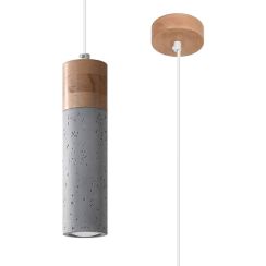 Sollux Lighting Zane lampada sospesa 1x40 W grigio/cenere-legno SL.0965