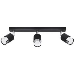Sollux Lighting Nero lampada da soffitto 3x40 W nero-cromo SL.1066