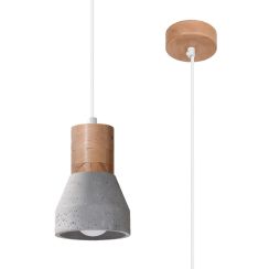 Sollux Lighting Qubic lampada sospesa 1x60 W grigio/cenere-legno SL.0964