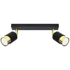 Sollux Lighting Nero lampada da soffitto 2x40 W nero-oro SL.1070