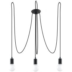 Sollux Lighting Edison lampada sospesa 3x60 W nero SL.0370