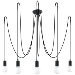 Sollux Lighting Edison lampada sospesa 5x60 W nero SL.0371