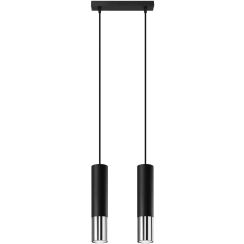 Sollux Lighting Loopez lampada sospesa 2x40 W nero-cromo SL.0941