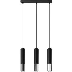 Sollux Lighting Loopez lampada sospesa 3x40 W nero-cromo SL.0942