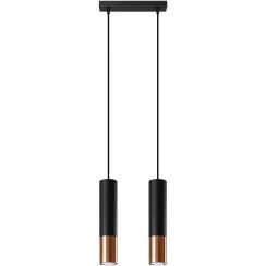 Sollux Lighting Loopez lampada sospesa 2x40 W nero-rame SL.0947