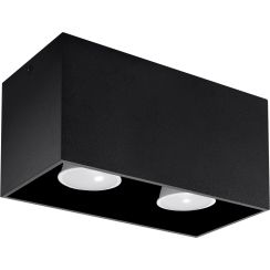 Sollux Lighting Quad Maxi lampada da soffitto 2x40 W nero SL.0381