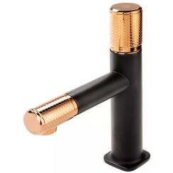 FDesign Ardesia rubinetto per lavabo verticale nero-oro FD1-ARD-2-25