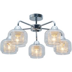 Candellux Ray lampada da soffitto 5x40 W cromo-trasparente 35-67104