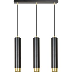 Emibig Kibo lampada sospesa 3x8 W nero-oro 644/3