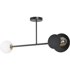 Emibig Minerva lampada da soffitto 2x15 W bianco-nero-oro 612/2