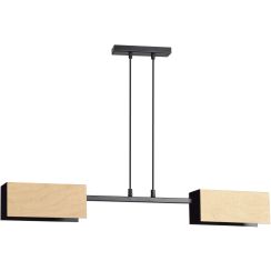 Emibig Zaper lampada sospesa 2x15 W nero-legno 616/2