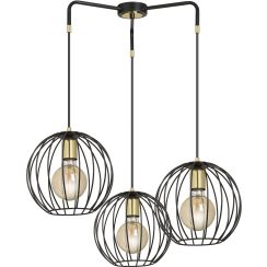 Emibig Albio lampada sospesa 3x15 W nero-oro 144/3