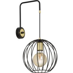 Emibig Albio lampada da parete 1x15 W nero-oro 144/K1
