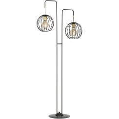 Emibig Albio lampada da terra 2x15 W nero-oro 144/LP2