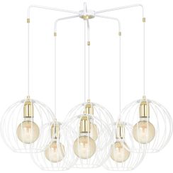 Emibig Albio lampada sospesa 6x15 W bianco-oro 145/6