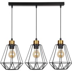 Candellux Primo lampada sospesa 3x60 W nero-verderame 33-00231