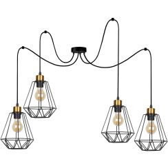 Candellux Primo lampada sospesa 4x60 W nero-verderame 34-00309