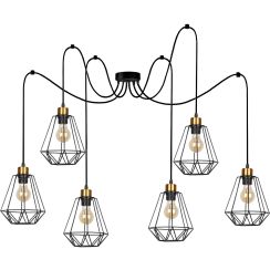 Candellux Primo lampada sospesa 6x60 W nero-verderame 36-00316