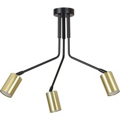 Emibig Verno lampada da soffitto 3x8 W nero-oro 655/3
