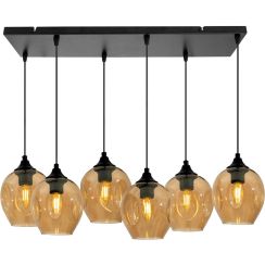 Candellux Aspa lampada sospesa 6x40 W nero-marrone 36-00620