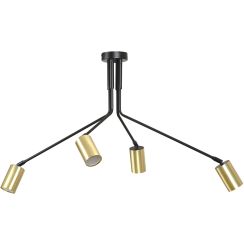 Emibig Verno lampada da soffitto 4x8 W nero-oro 655/4
