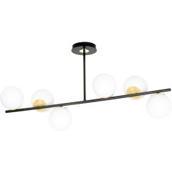 Emibig Floki lampada da soffitto 6x10 W nero-oro 1022/6