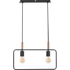 Candellux Frame lampada sospesa 2x60 W nero-legno 32-73518