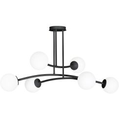 Emibig Halldor lampada da soffitto 6x10 W nero-latte 1024/6
