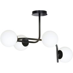 Emibig Kalf lampada da soffitto 4x10 W nero 1030/4A