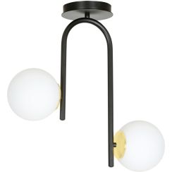 Emibig Ragnar lampada da soffitto 2x10 W nero-oro 1032/2