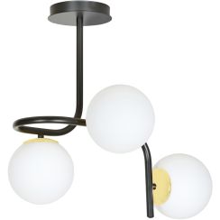 Emibig Ragnar lampada da soffitto 3x10 W nero-oro 1032/3