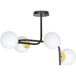 Emibig Ragnar lampada da soffitto 4x10 W nero-oro 1032/4A