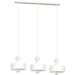 Emibig Tuniso lampada sospesa 3x15 W bianco-legno 583/3