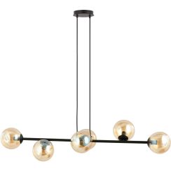 Emibig Rossi lampada sospesa 6x10 W nero-ambra 876/6