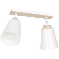 Emibig Atlas lampada da soffitto 2x15 W bianco-legno 724/2