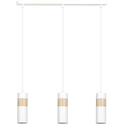 Emibig Akari lampada sospesa 3x8 W bianco-legno 733/3