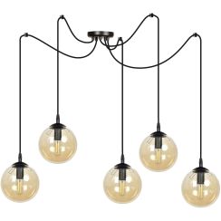 Emibig Gigi lampada sospesa 5x10 W nero-ambra 938/5