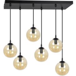 Emibig Cosmo lampada sospesa 6x10 W nero-ambra 713/6