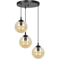 Emibig Cosmo lampada sospesa 3x10 W nero-ambra 713/3PREM