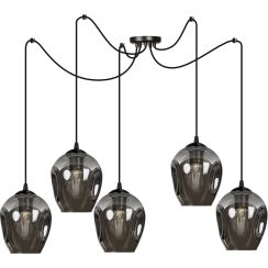 Emibig Level lampada sospesa 5x15 W nero-grafite 757/5