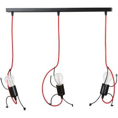 Emibig Bobi lampada sospesa 3x15 W nero-rosso 537/3