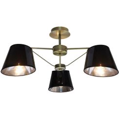 Candellux Cortez lampada da soffitto 3x40 W nero-verderame 33-54982