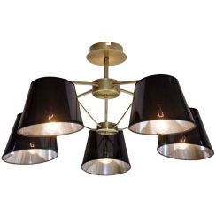 Candellux Cortez lampada da soffitto 5x40 W nero-verderame 35-54999