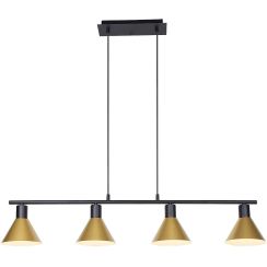 Rabalux Alvaro lampada sospesa 4x40 W nero-oro 3160