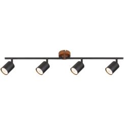 Rabalux Edmund lampada da soffitto 4x25 W nero-legno 5298