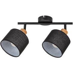 Rabalux Miguel lampada da soffitto 2x40 W nero-legno 3245