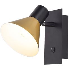 Rabalux Alvaro lampada da parete 1x40 W nero-oro 3157