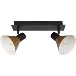 Rabalux Alvaro lampada da soffitto 2x40 W nero-oro 3158