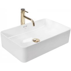 Rea Berta lavabo 56x35.5 cm rettangolare da appoggio bianco REA-U5055