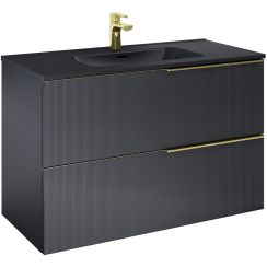 Elita Soho armadietto 100x45.3x63.5 cm sottolavabo sospeso nero 168746